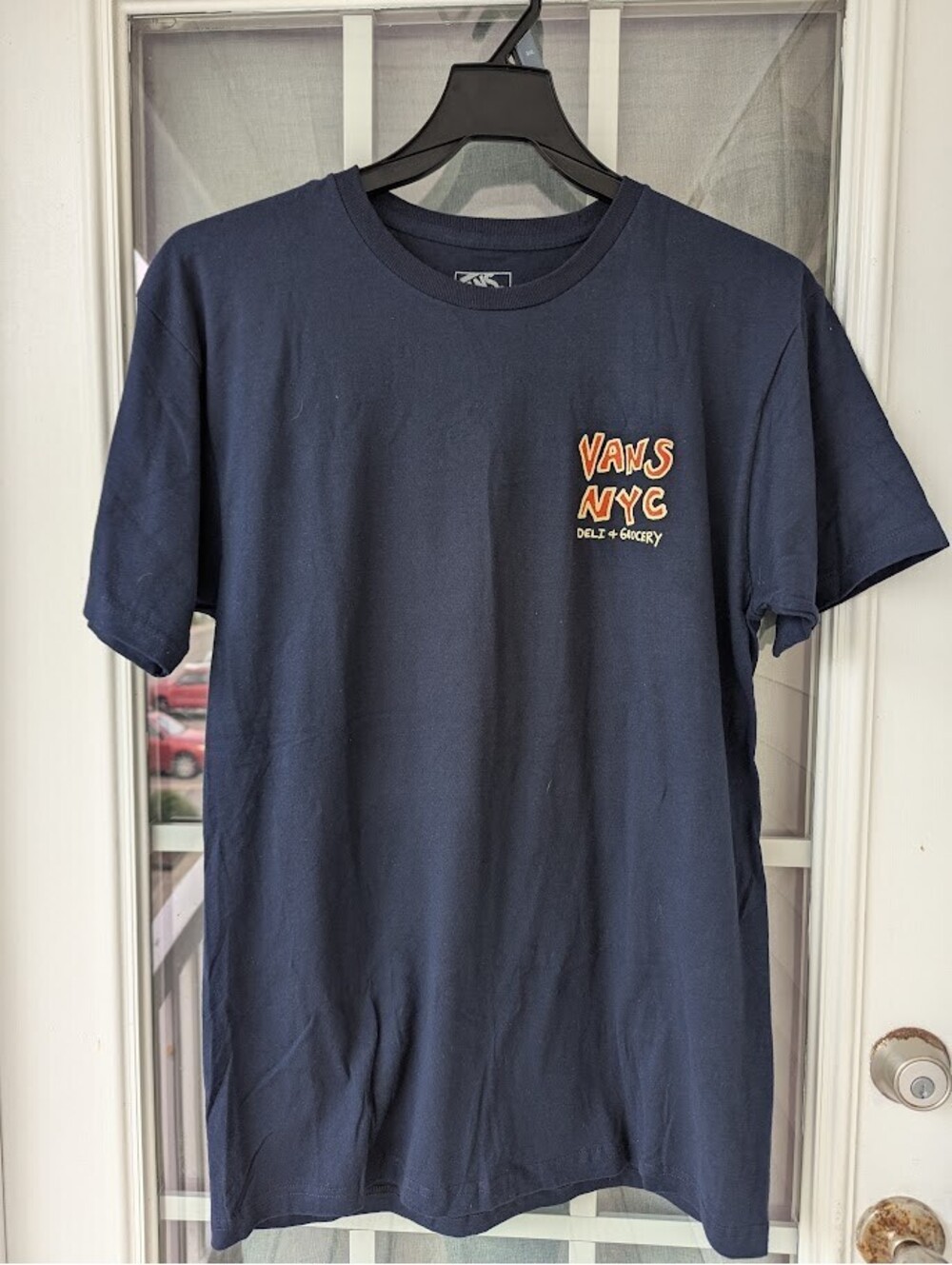 Vans NYC Graphic T-Shirt M Navy Blue Aye Pauly Deli Grocery Rat Sandwhich Skater - Picture 4 of 8